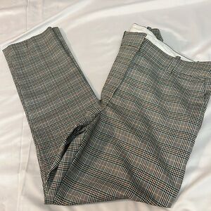 Women’s Classic Plaid Dress Pants - Green, Yellow,Black,and White.